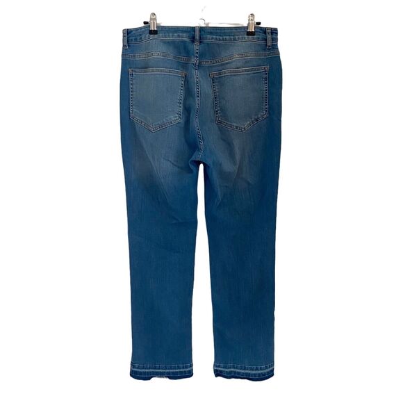 Boden 8 LONG Jeans Salisbury Side Split Medium Blue Denim Stretch - Picture 7 of 9